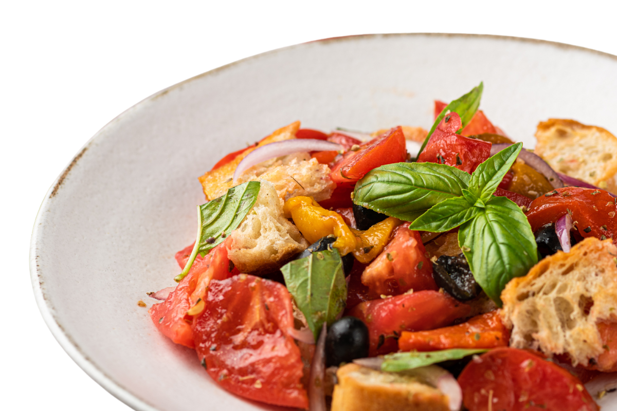 Panzanella duonos salotos su pomidorais